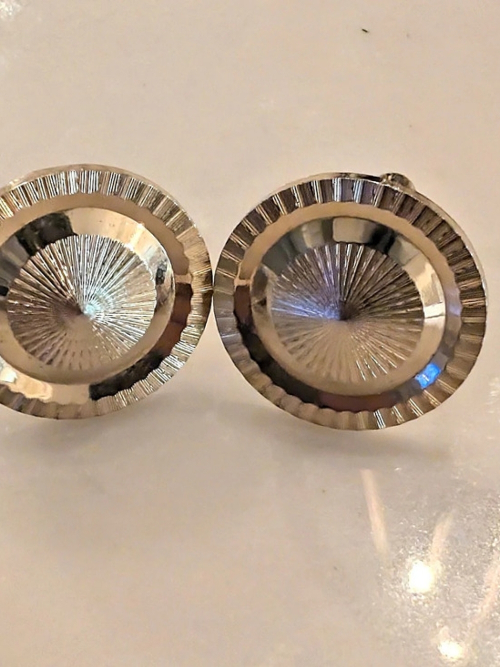 Textured Geometric Cuff Links in Gold